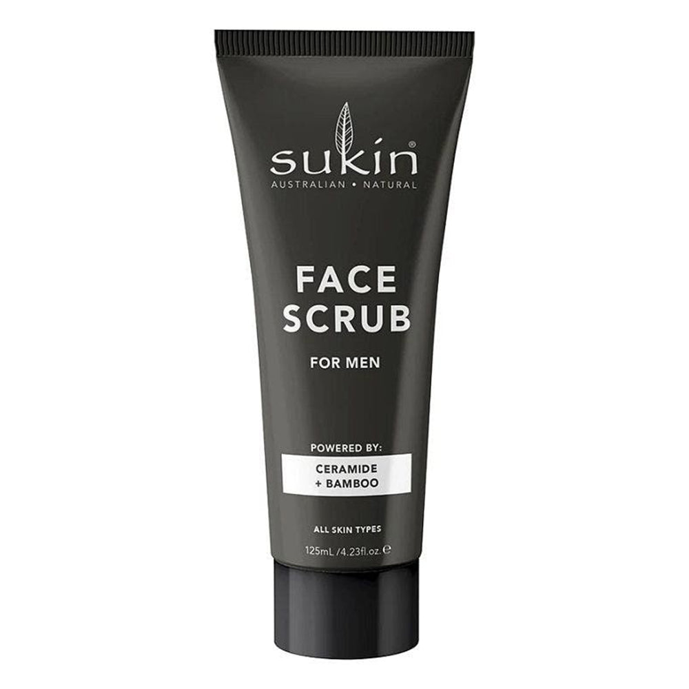 Sukin Mens Facial Scrub Moisturize and Soften Skin Leaving Refreshed and Purified for All Skin Types 4.23Oz (125ml)